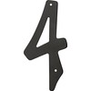 HIllman 841624 4-Inch Nail-On Black Die Cast Aluminum, House Number