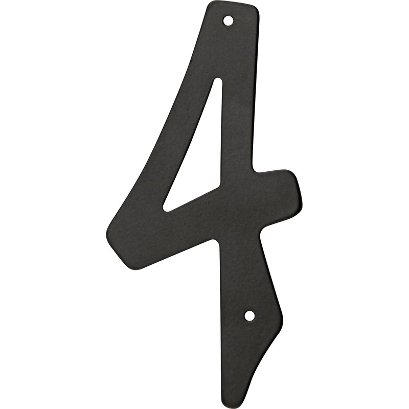 HIllman 841624 4-Inch Nail-On Black Die Cast Aluminum, House Number