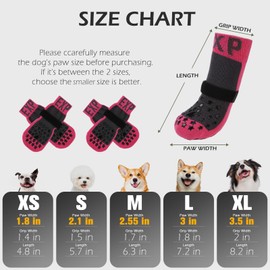 EXPAWLORER Anti Slip Dog Socks to Prevent Licking Paws - Dog Shoes for Hot Pavement, Dog Booties for Hardwood Floors, Dog Boots & Paw Protectors with Grippers for Small Medium Large Senior Dogs