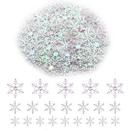 800Pcs Christmas Confetti Glitter Snowflake Sequins Table Confetti White Snowflakes Confetti Sprinkles Confetti Christmas Table Decoration for Xmas Winter Holiday Party Supplies