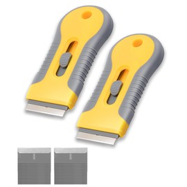 Bates- Razor Blade Scraper, 2 Pack, Razor Scraper Set with 30 Extra Blades, Razor Scraper, Window Scraper, Scraper Tool, Glass Scraper, Scraper Blades, Blade Scraper, Razor Blade Retractable.