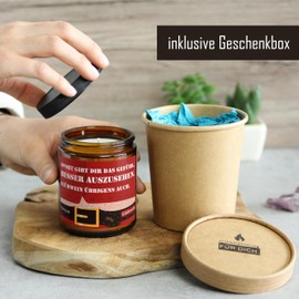 Lustige Weihnachts Duftkerze mit Spruch zu Weihnachten | Handgemacht in Berlin | In Geschenkbox | Originelle & Freche Weihnachts Geschenk Kerze Idee Deko Tischdeko Dekoration |Glühwein