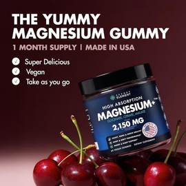 Magnesium Gummies 3in1 - Glycinate, Citrat, Malate 2150 MG High Absorption Supplement, Sugar-Free, Vegan, Chews for Men & Women, Inspired by Wellness 