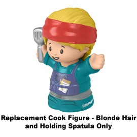 Fisher-Price Little People Serve It Up Food Truck Playset - GTT73 ~ Replacement Cooking Figure ~ Blonde Hair ~ Holding Spatula