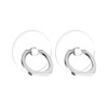 Smartphone Ring, Transparent, Clear, Set of 2, Metal Ring, Round