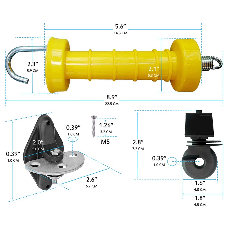 QMARK Electric Fence Gate Handle Set with 2 Handles, 4