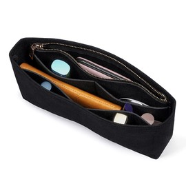 HyFanStr Small Purse Organizer with Zipper, Felt Insert Bag Organizer Handbag Tote Liner Pouch for Women