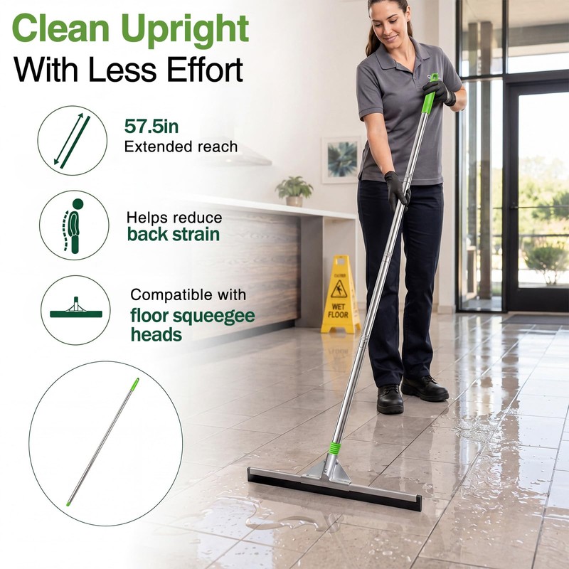 Lanties 4 Pack 57.5-Inch Stainless Steel Floor Squeegee Replacement Handles,