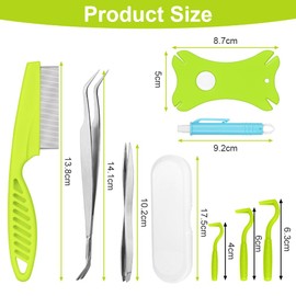 vsshe Tick Remover Tool Set, Portable Tick Pliers Human Tick Pliers, Painlessly Tick Remover Tools for Dogs, Humans and Cats, Safe Tick Tweezers Twister Kit with Storage Box (10 Pack)