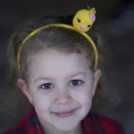 Bidamla Buckles and Crowns Set for Kids - 100% Handmade Princess Tiara and Jewellery for Birthday, Party Favor, Dress-Up and Imaginative Play (YELLOW CHICK)