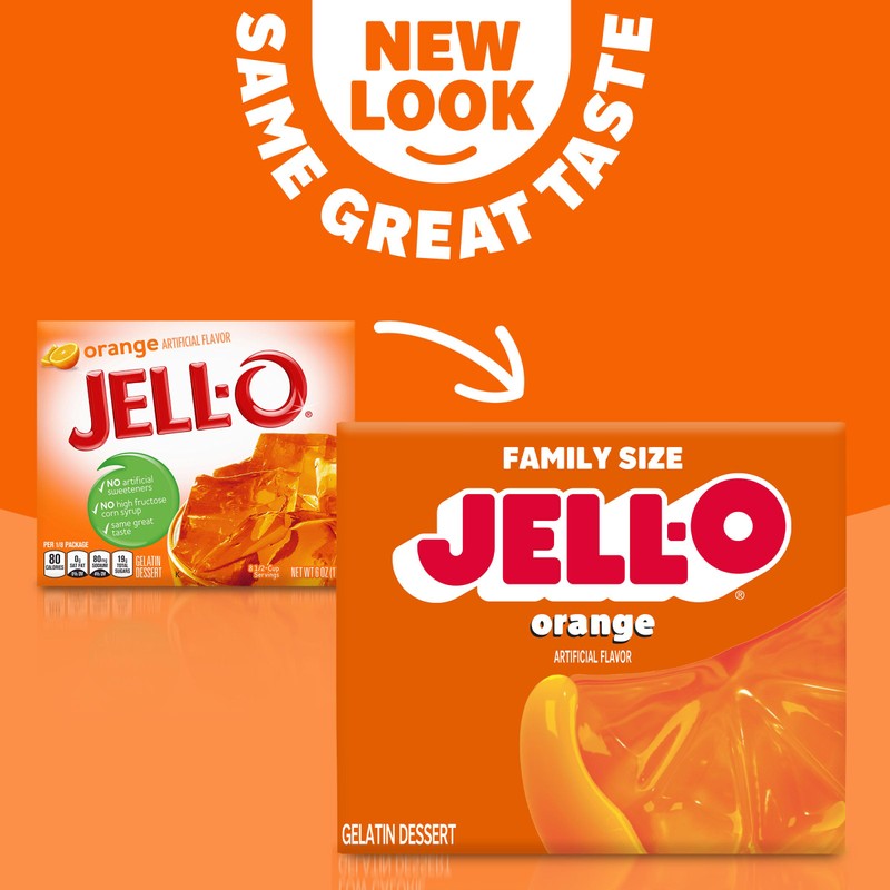 Jell-O Orange Gelatin Mix (6 oz Boxes, Pack of 6)