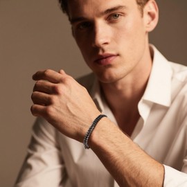 RWQIAN Men's Silver / Gold / Black Stainless Steel Curb Chain Bracelets 8 mm / 12 mm / 17 mm Wide Men's Cuban Bracelet Link Bracelet Length 18/20/22 cm Gifts for Dad Son Brother Husband