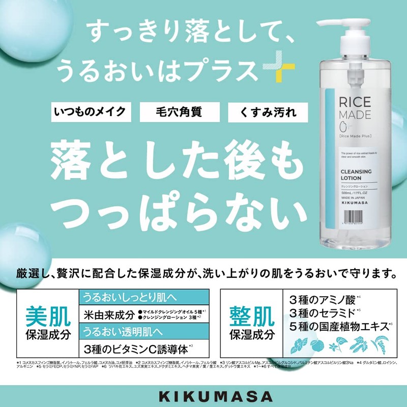 Kiku Masamune Rice Made Plus Cleansing Lotion, RN, 16.9 fl