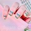 Jaysea Arts Nail Strips - Color Green Gold Chevron Street