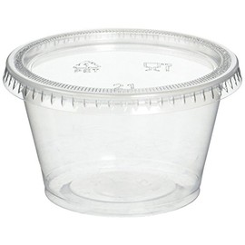 Reditainer Plastic Disposable Portion Cups Souffle Cup with Lids, 4-Ounce, 100-Pack