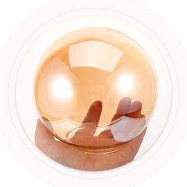 Glass Globe Lamp Shade Amber Round Lamp Cover Globes Transparent Lamp Shade Replacement for Ceiling Pendant Table Lamp Lighting Accessories