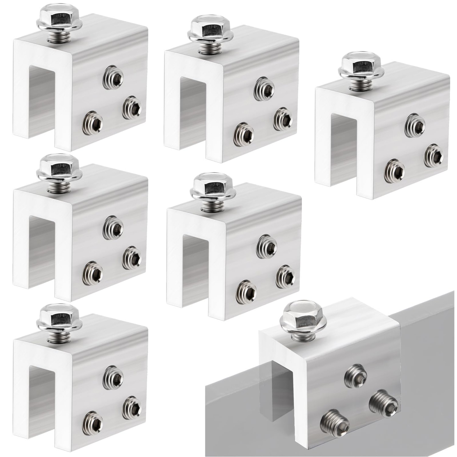 Racewill 6PCS Standing Seam Roof Clamps, Metal Roof Fixing Clamps ...