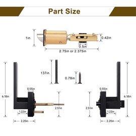 HOSOM Black Privacy Door Handles with Lock and Key, Keyless Interior Door Handle for Bedroom Bathroom, Modern Square Lever Door Handle Set, Matte Black Door Lock Door Knob, 2 Pack