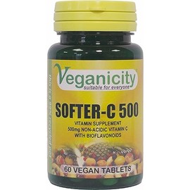 Softer-C 500 : Non-Acidic Vitamin C Supplement 500mg : 60 Tablets, in a Planet-Friendly 99% Recycled Pot