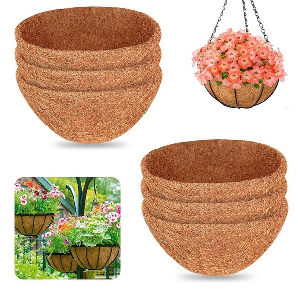 AWAOVV Pack of 6 10 Inch Round Hanging Baskets Coir