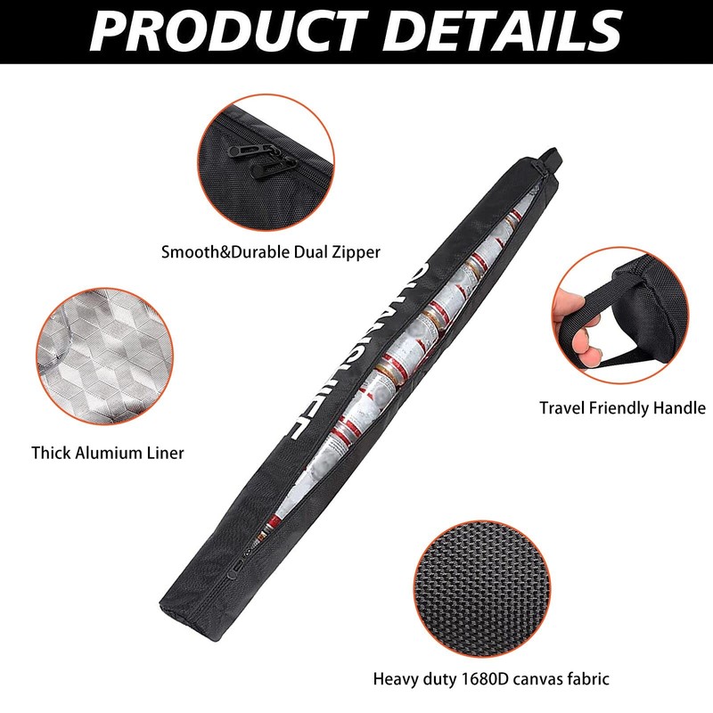 Beer Sleeve,Beer Sleeve for Golf Bag,7-Can Insulated Cooler Sleeve,Stores Up