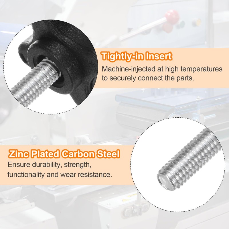 sourcing map 8pcs Star Clamping Knobs M6 x 40mm Metric