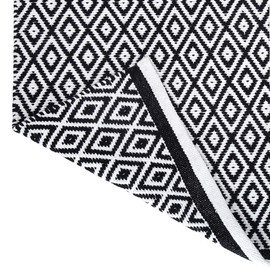 RAJRANG Black White Diamond Rug 53x86 cm Pure Cotton Hand Woven Reversible Rug Farmhouse Doorway Entryway Rug Machine Washable Kitchen Bathroom Rug