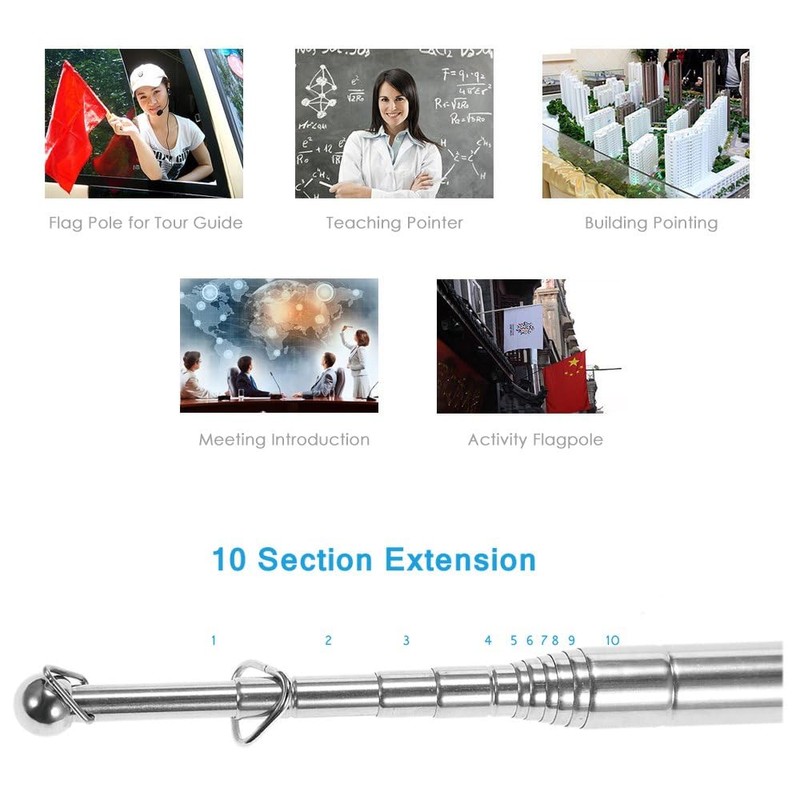 PXLAATY Telescopic Flag Pole, 9.5 ft (2.5 m), Outdoor Flag