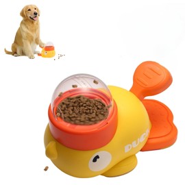 Treat Dispensing Dog Toys, Pet Cat and Dog Food Dispenser, Slow Feeder, Suitable for All Breeds (Yellow)