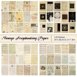 120 Sheets Vintage Accessories Craft Paper, 4 Styles Scrapbooking Stickers, Scrapbook Paper, for Junk Journal Accessories, Decorative Craft Paper Card Making Supplies DIY Writing/Album/Drawing/Travel