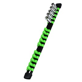 EGOFIX Socket Organizer, 3/8-Inch Drive Heavy Duty Socket Holder Kit ABS, Socket Rail 3/8-Inch x 15 Clips Green