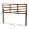 Baxton Studio Salome Mid-Century Wood Slat Queen Headboard in Walnut