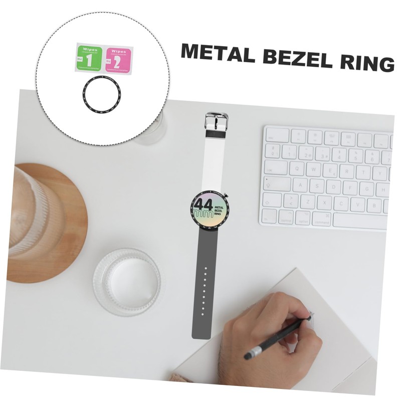 TEHAUX Smartwatch Bezel Ring Protector Metal Bezel Cover for Watch