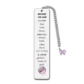 Bookmarks Mother-in-Law Birthday Gifts Mother's Day Present Mummy Keepsake Women Mum Thanksgiving Mommy Christmas New Year Appreciate Mom Has Ears That Truly Listen Arms That Always Hold