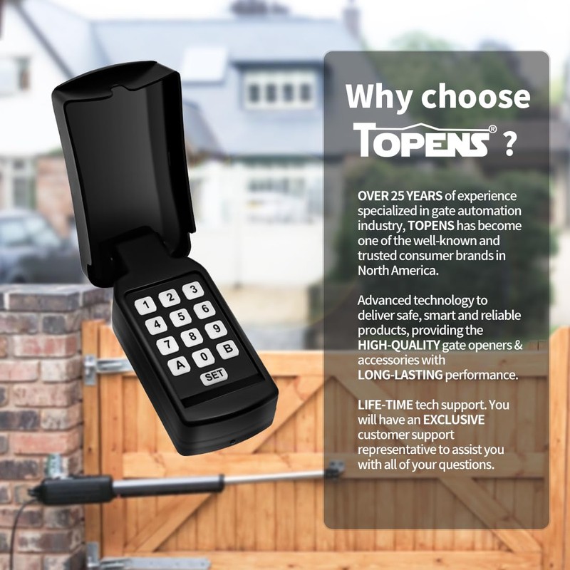 TOPENS TC188 Universal Wireless Wired Keypad Keyless Entry Keypad Waterproof