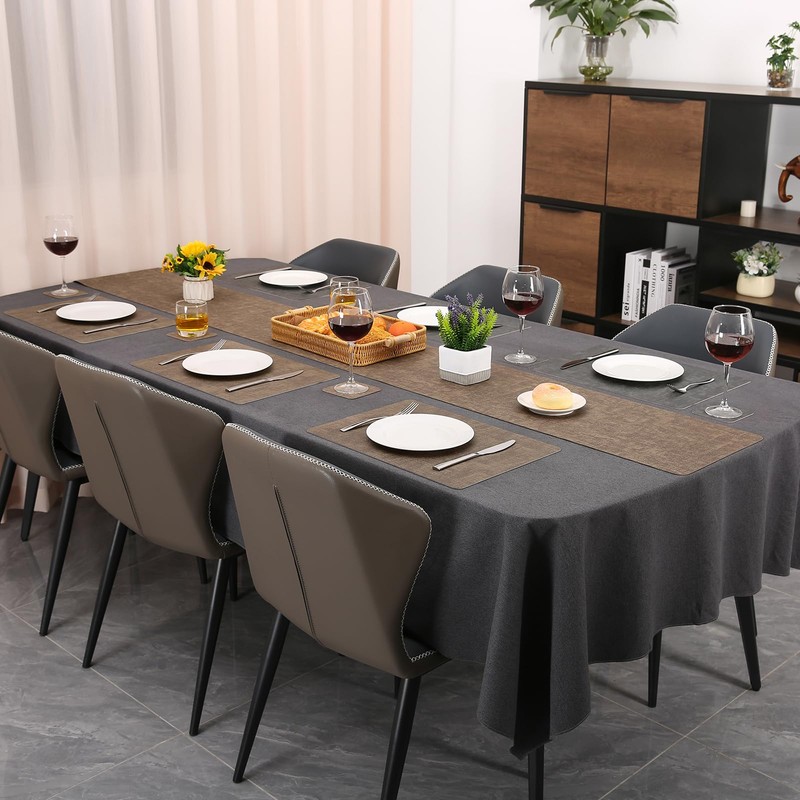 Chitomars Faux Leather Table Runner, Modern Double-Sided Non-Slip Heat Resistant