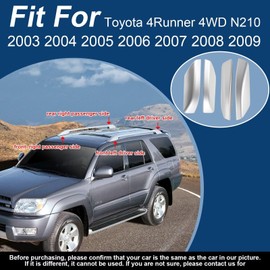Deejecsun Roof Rack End Caps Fit for Toyota 4Runner 4WD N210 2003 2004 2005 2006 2007 2008 2009 Roof Rack Cover Shell Protection Roof Rail Accessories A Silver One On The Left Front