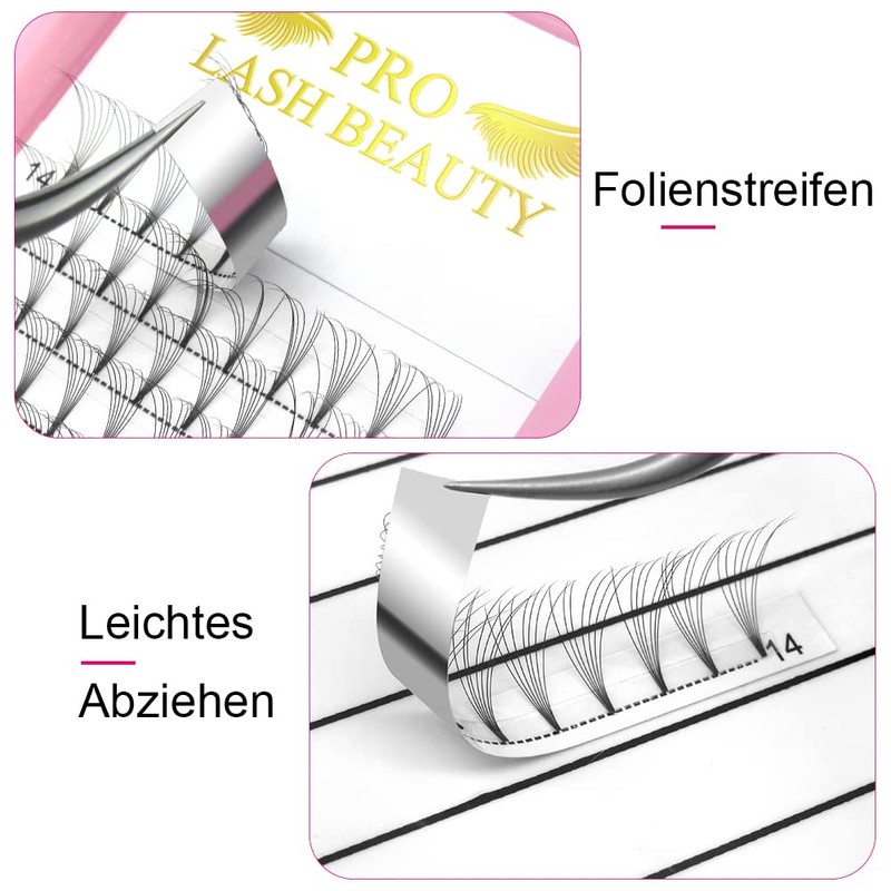 Fan Eyelash Extensions, 7D-D-0.07-10, Short, Ready-Made Volume Eyelashes, 0.10 C