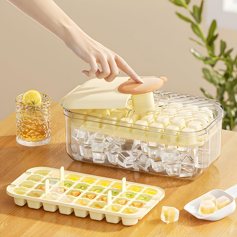 Food-Grade Ice Cube Tray, Quick-Release 32 Ice Cube Mold with