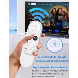 Upgrade Voice Remote for Google Chromecast 4k Snow TV, G9N9N Replacement Remote Control for Google TV, GA01920-US, GA01409-US, GA01923-US, GA01919-US
