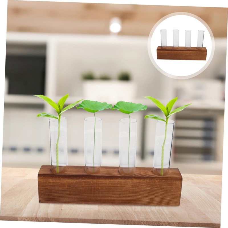 KONTONTY 1set Glass Bud Vases Stand for Hydroponic Plant Propagation