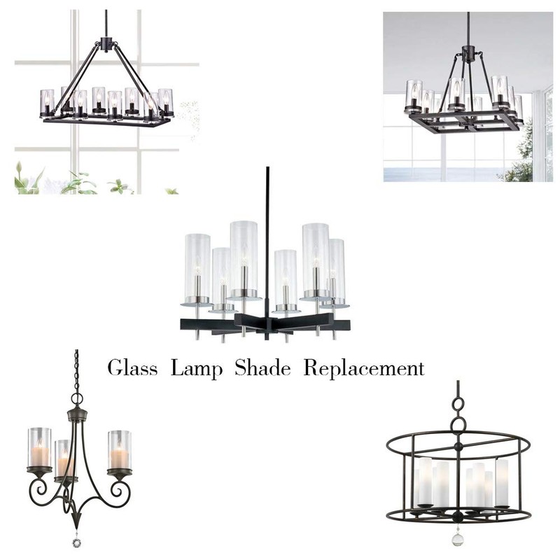 Sunwo Glass Shade Straight Cylinder Glass Lamp Shade Replacement with