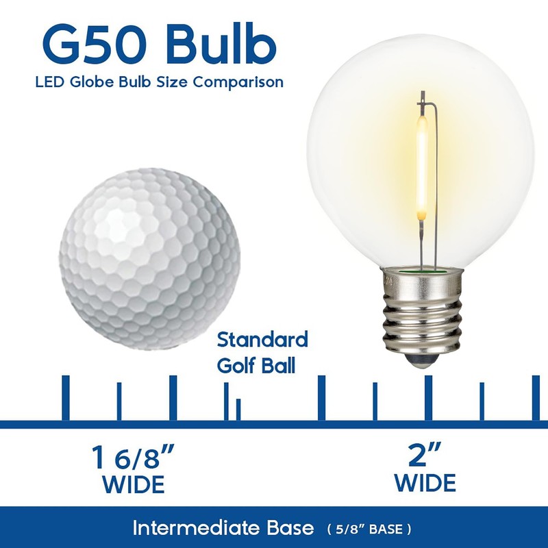 Novelty Lights 25 Pack G50 LED Plastic Flex Filament Outdoor