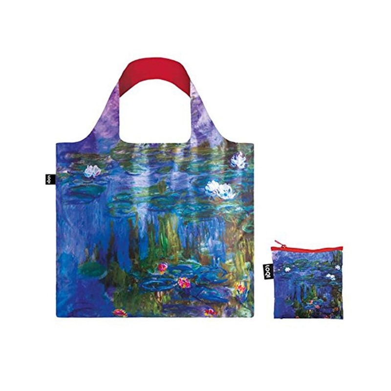 LOQI Museum Reusable Shopping Bags (Set of 3), Water Lilies,