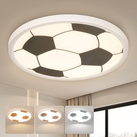 EASY EAGLE LED Ceiling Light Football, 36 W Ceiling Light LED 3000 K/4000 K/6500 K, Round Lamp, Ceiling Lamps Flat for Children's Room, Teenager's Room, Kitchen, Bathroom, Bedroom, Hallway, Basement