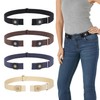 WERFORU 4 Pack No Buckle Invisible Stretch Belt Buckle-Free Elastic
