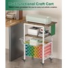 Queension Craft Cart with Wheels for Cricut Machines, Craft Organization