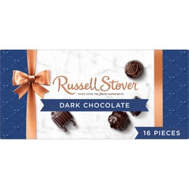 Russell Stover, Dark Chocolate Assortment, Chocolate Gift Box, 9.4 Ounce (16 Pieces)