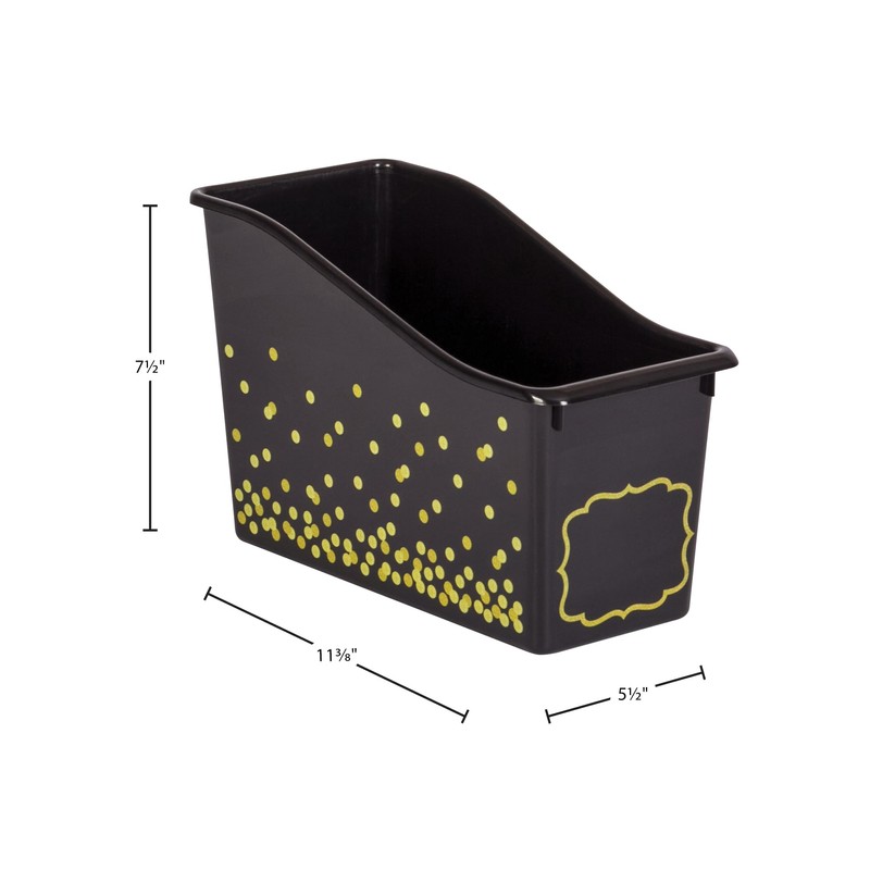 Teacher Created Resources Black Confetti Plastic Book Bins - 6