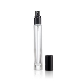 JJKMALL - Thick Glass 6pcs 10ml 1/3oz Spray Bottle Refill Perfume Hydrating Fragrance Fine Mist Atomizer Cosmetic Container Round Tube Party Makeup Tool Travel Gift Sample（6Pack Black lid）